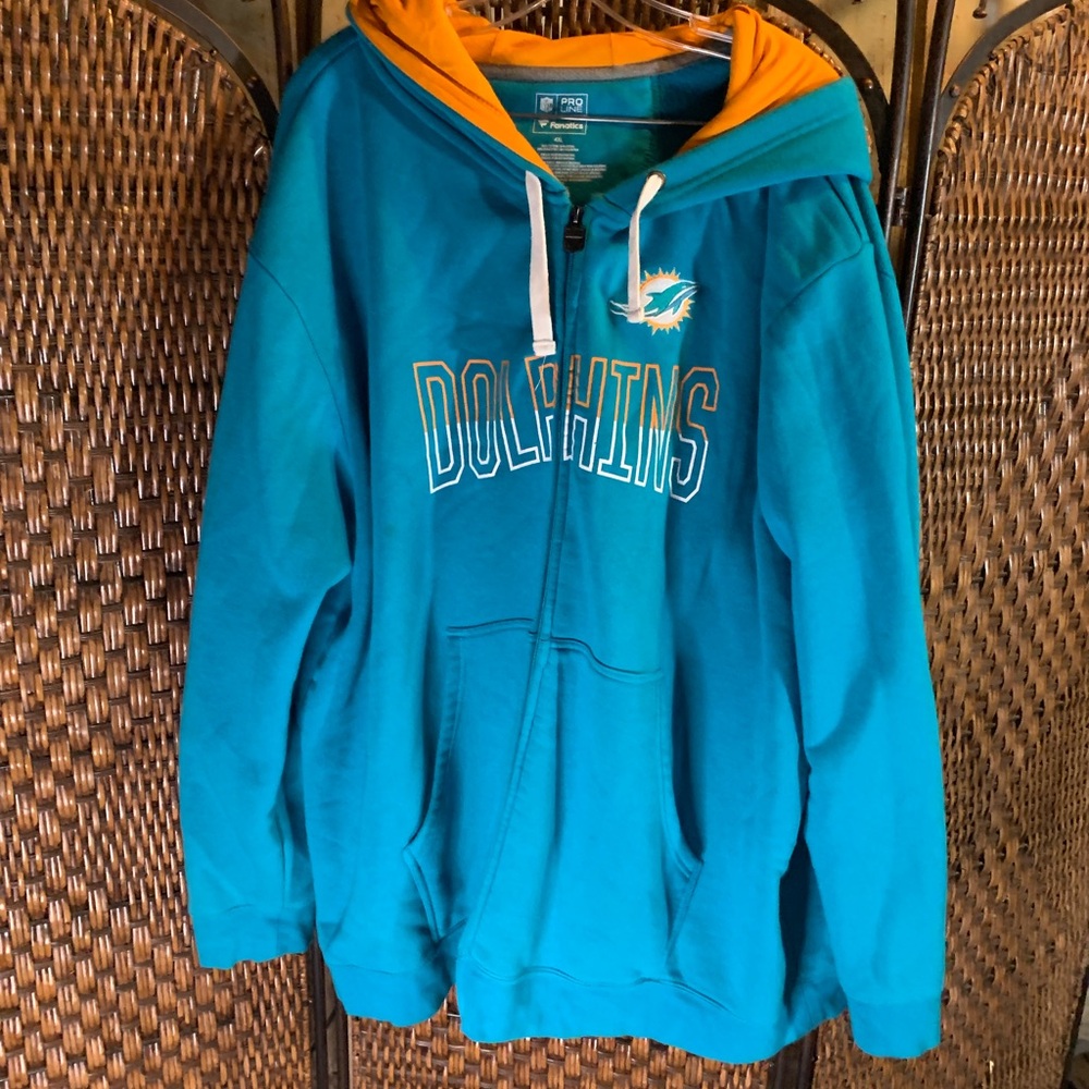 🚫SOLD🚫NFL Proline Fanatics Miami Dolphins Full Zip 4XL Hoodie